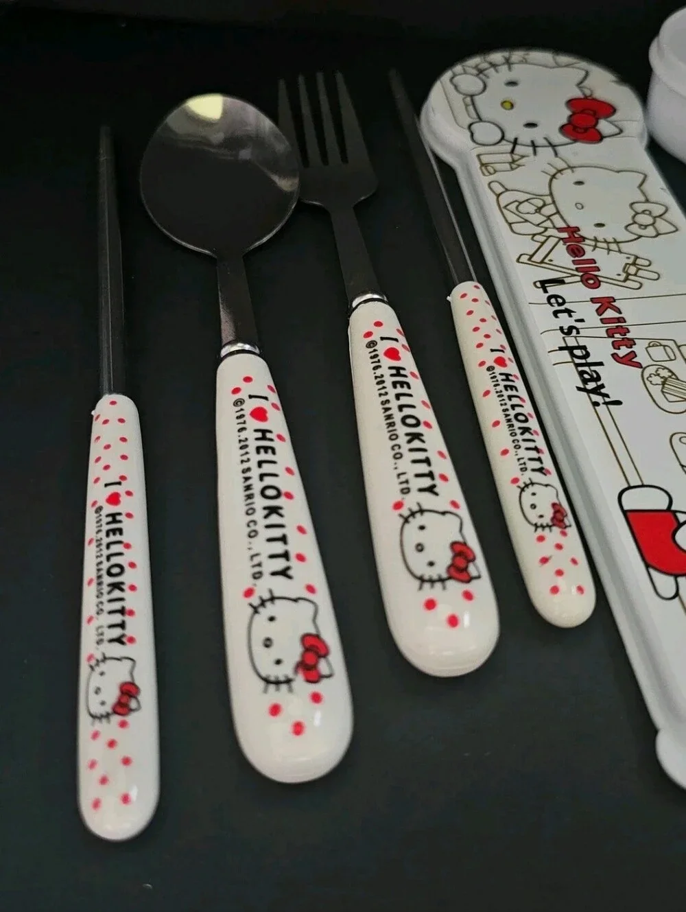 HK White Cutlery Set - Spoon, Fork, Chopsticks